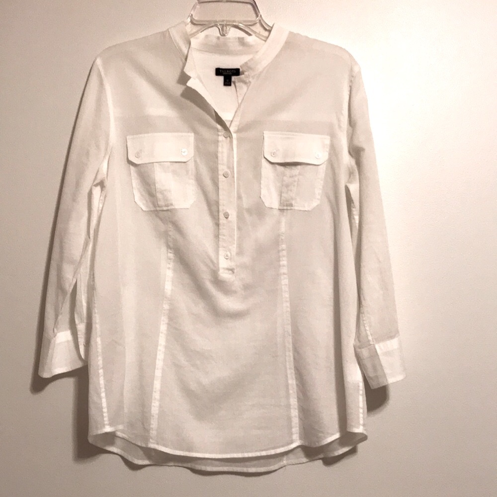 Talbots White 3/4 sleeves top